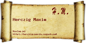 Herczig Maxim névjegykártya